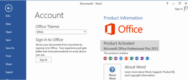 ms office 2013 product key activation