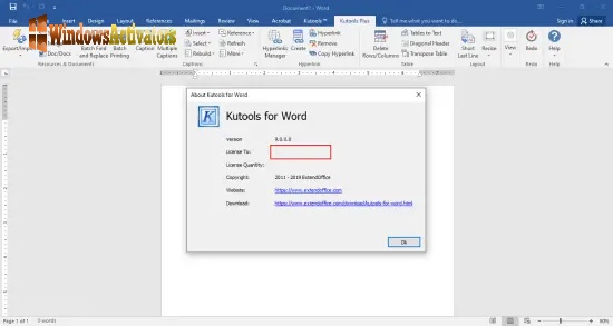 Kutools for Word patch 
